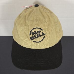 No Bull Tan and Black Cap Hat Hook Loop Buckle New NWT